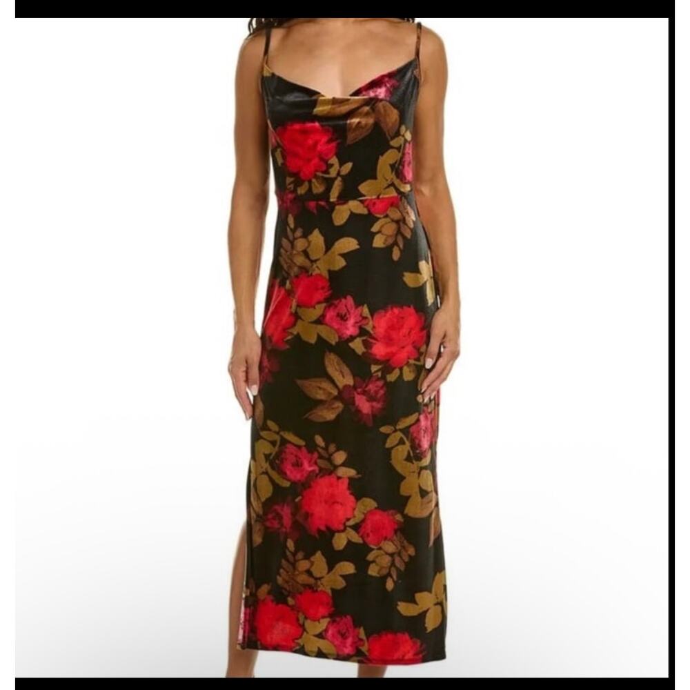 Taylor Velvet Cocktail Maxi Dress M Dark Floral Whimsigoth Fairy Grunge Date